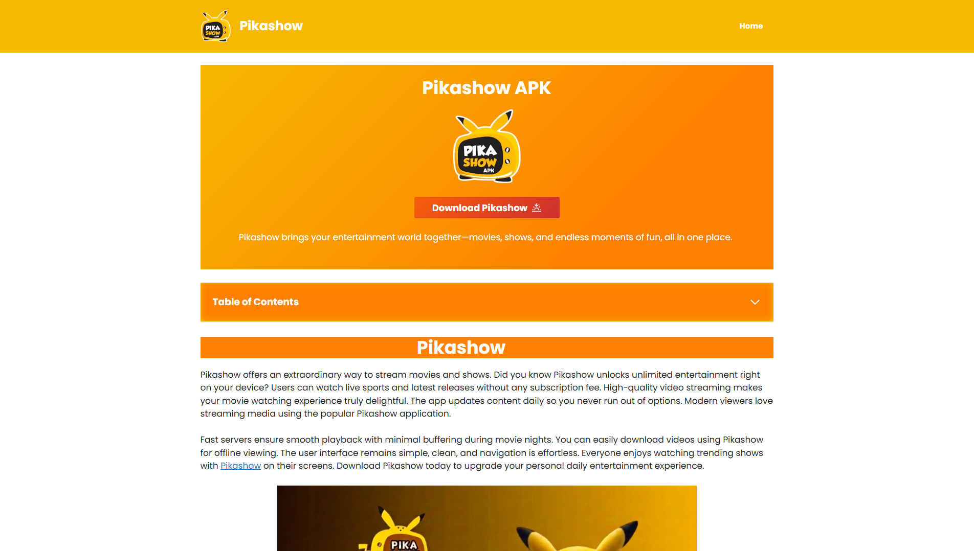 Stored capture of pikashow-apk.com