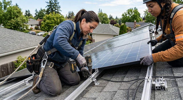 Installazione di pannelli fotovoltaici su tetto