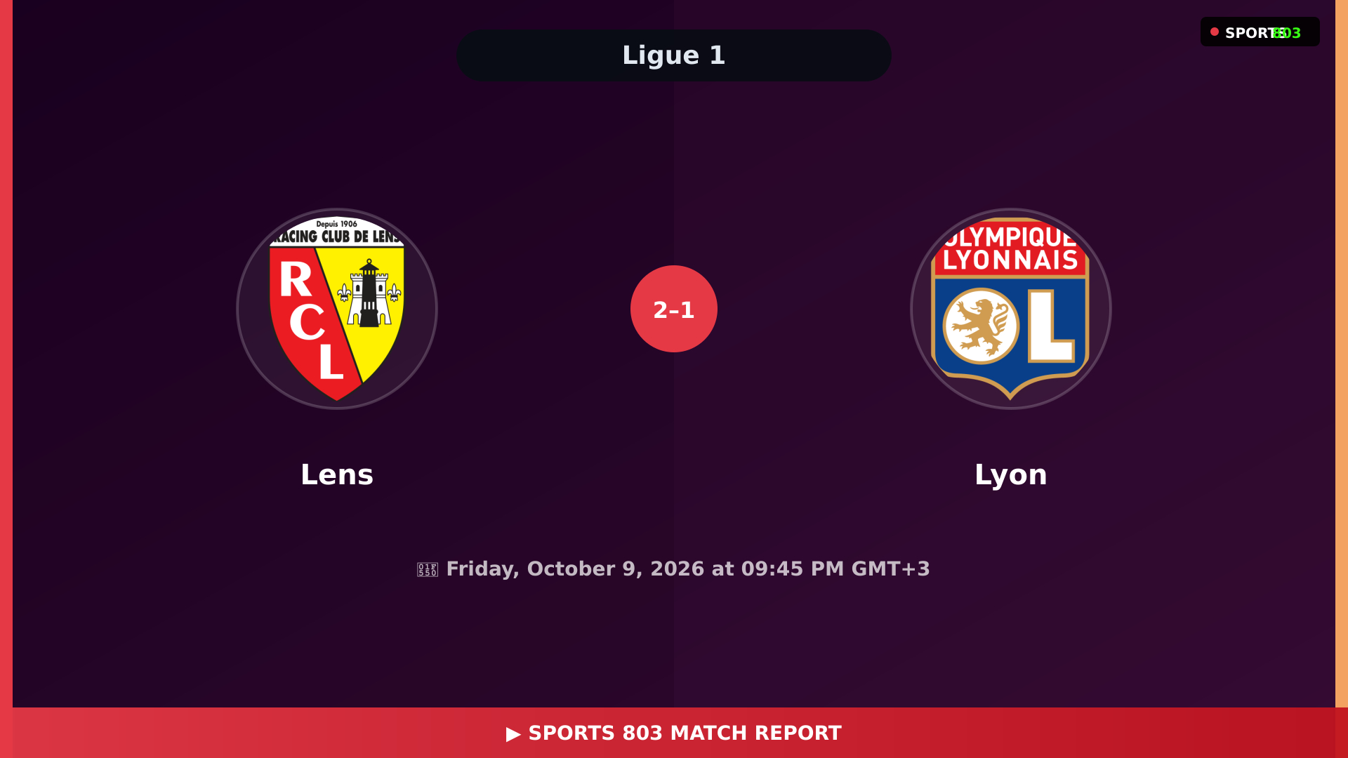 Lens vs Lyon – Highlights & Replay | Sports 803