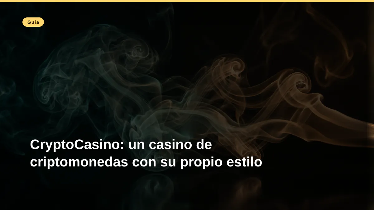 CryptoCasino: un casino de criptomonedas con su propio estilo