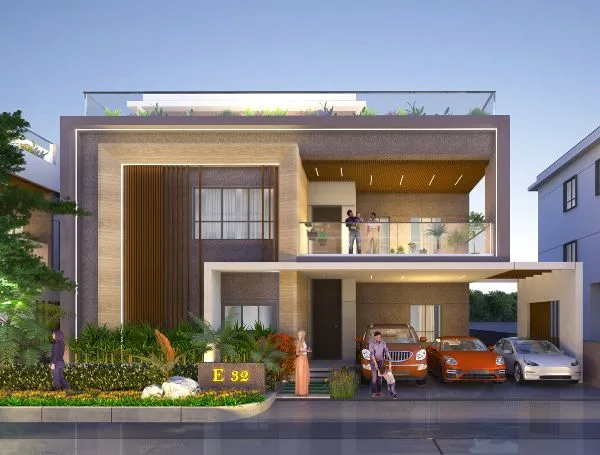 Modern 4 BHK villa interior design Hyderabad