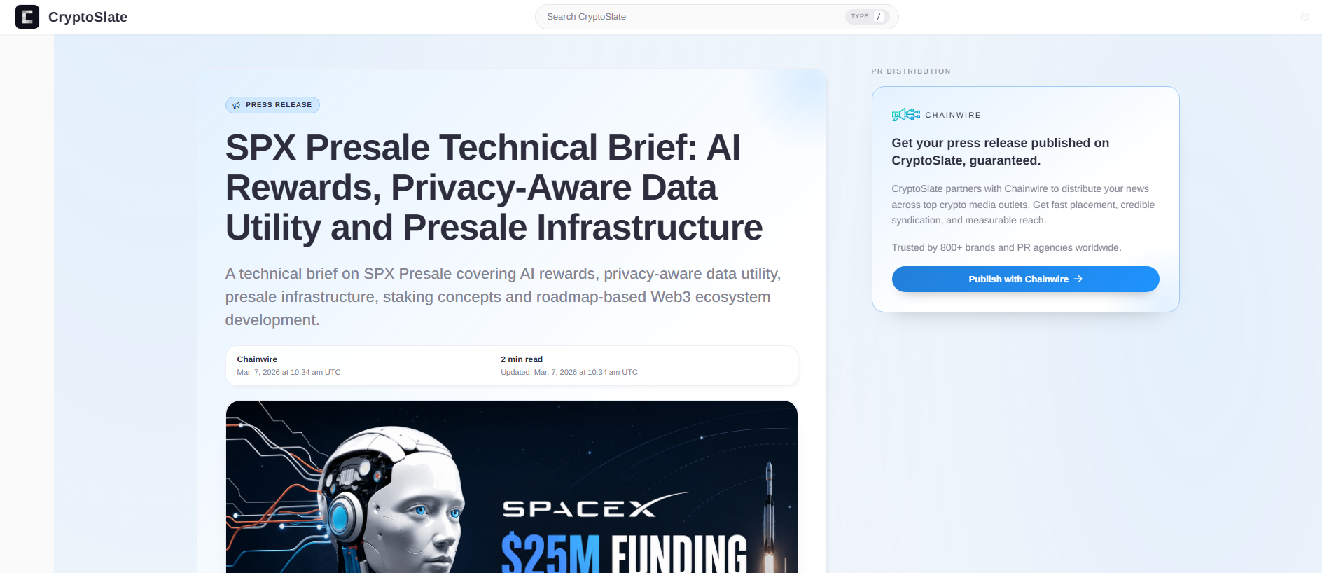 Forensic screenshot of spxpresale-cryptoslate.com showing the phishing page layout