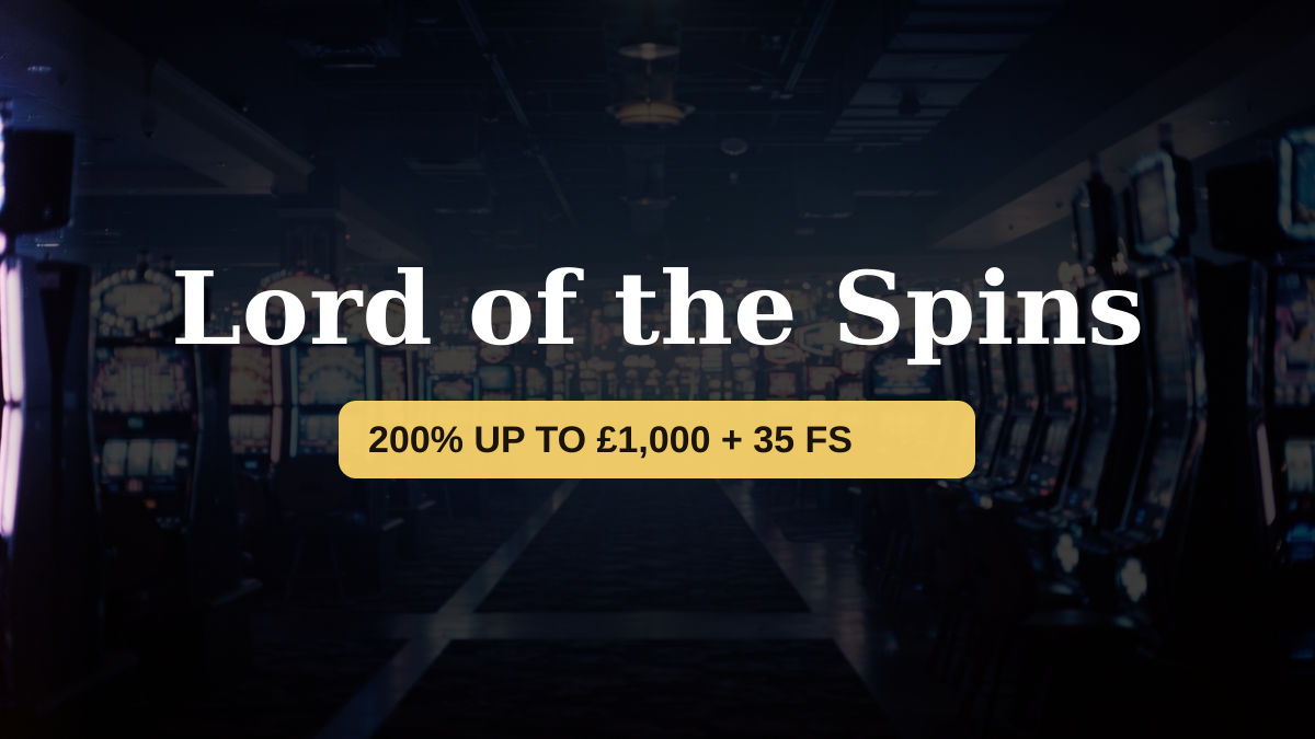 Lord of the Spins casino — welcome bonus 200% UP TO £1,000 + 35 FS, payments: Skrill, Neteller, Paysafecard, Multibanco, Interac