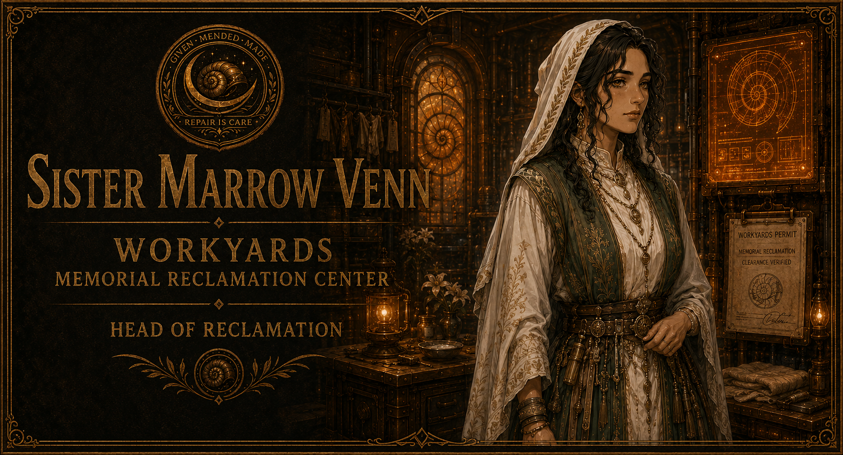 Sister Marrow Venn, Head of Reclamation in the Memorial Reclamation Sector.