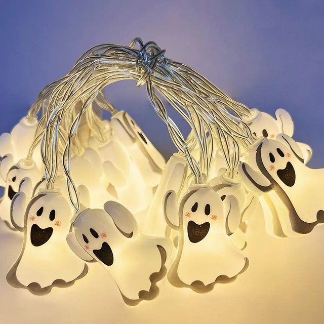 Halloween Pumpkin Ghost Spider Web Lights