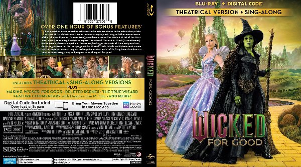Carátula Blu-ray oficial de Wicked for Good 2025