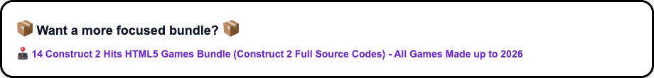 Mega Savings (-1000 USD) - 2025 Year End All Construct 3 + Construct 2 HTML5 Games Bundle