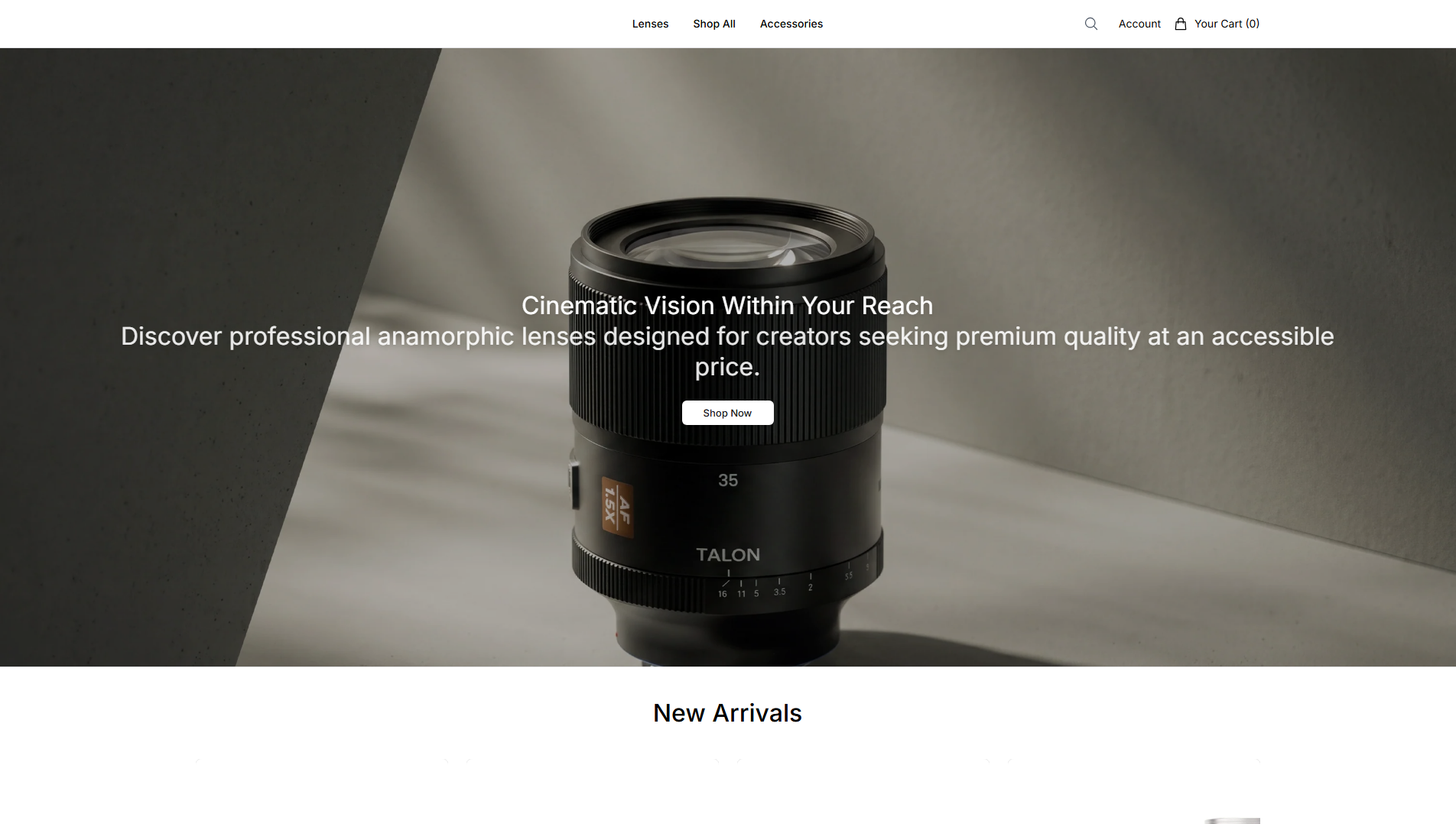 Stored capture of blazarlensgear.shop