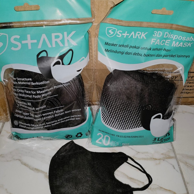 Masker DUCKBIL Putih & Hitam isi 20 pcs