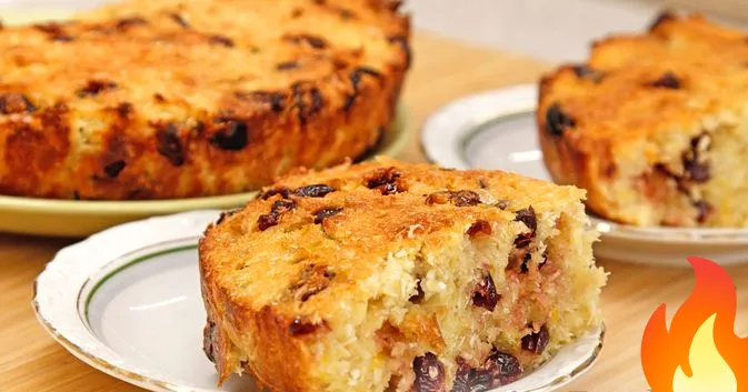 Постер Манник по-кипрски: с кокосом, вяленой клюквой и медово-лимонной пропиткой