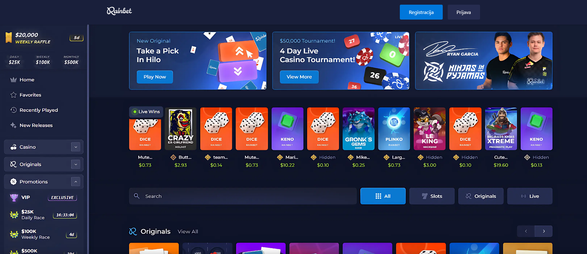 Stored capture of rainbet-hr.com