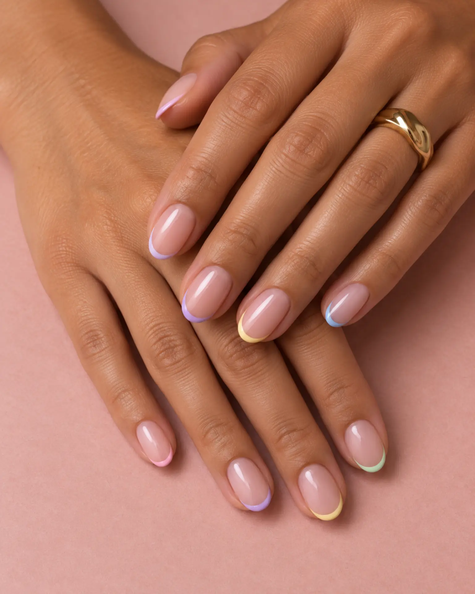 Easter Micro French Edge manicure inspiration for Easter nail ideas