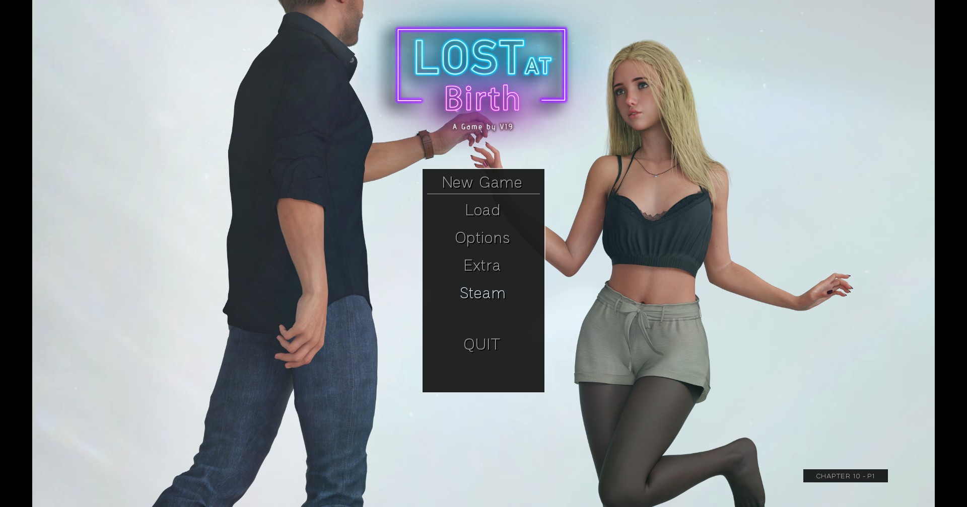Lost at Birth’s main menu identifies the installed build as Chapter 10 Part 1.