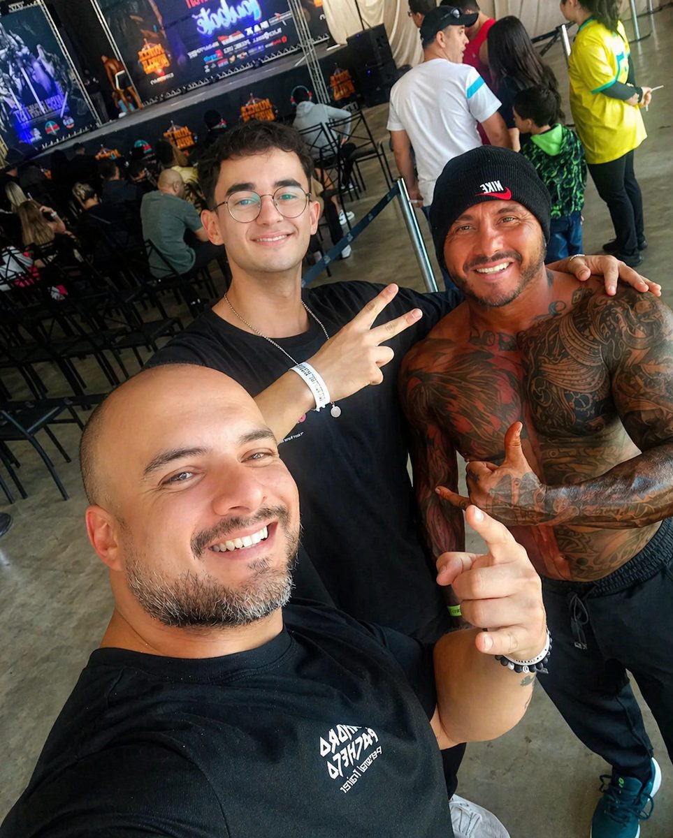 Bastidores com atletas