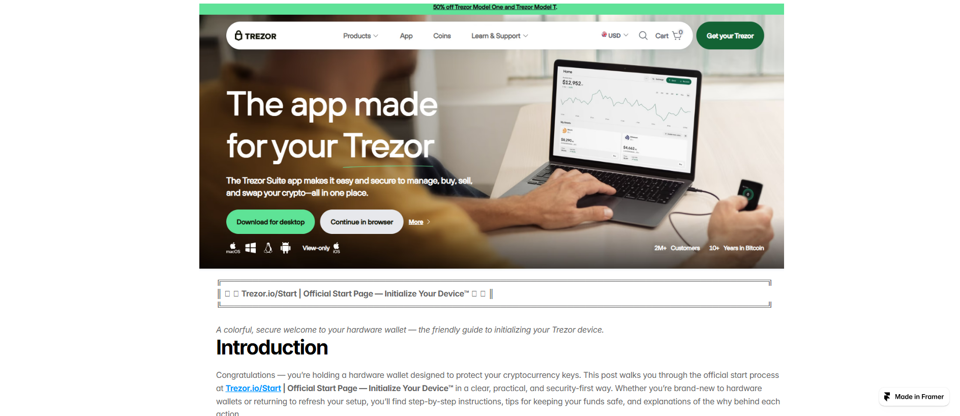 Stored capture of info-trezor.framer.ai