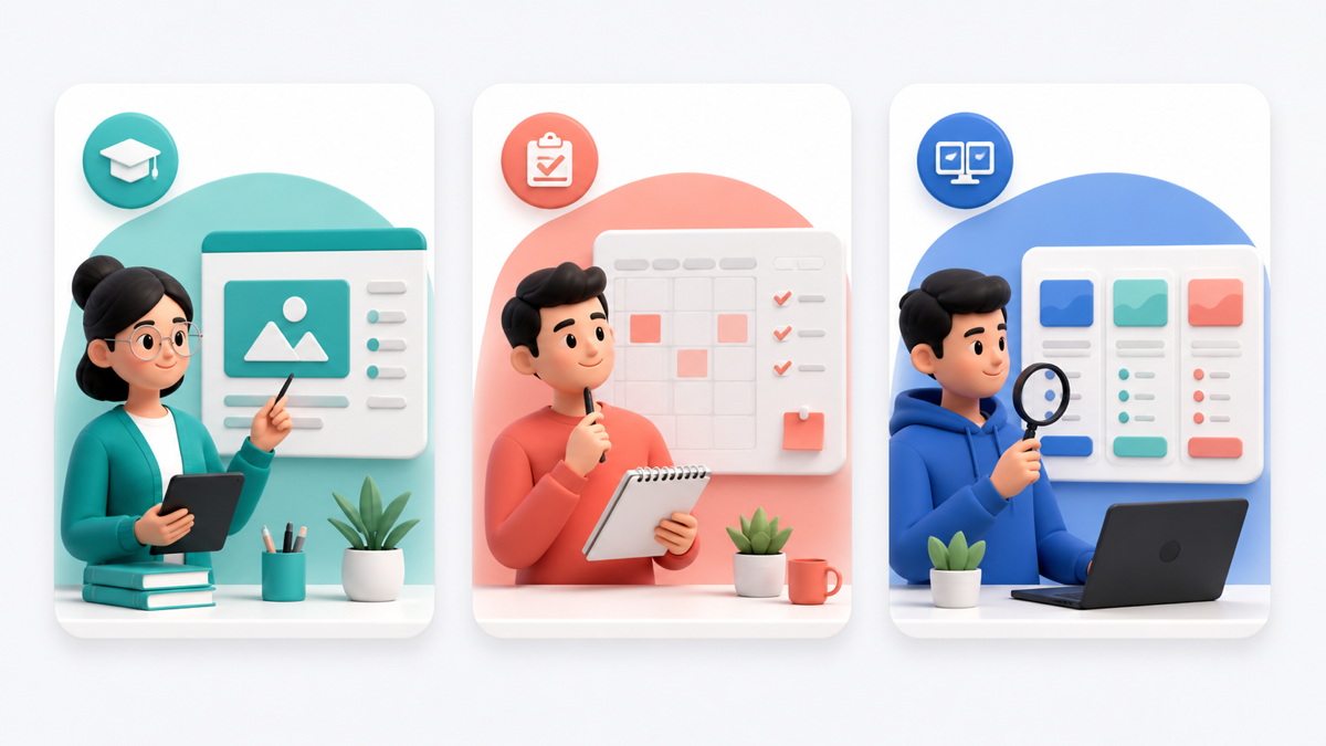 Audience fit cards for educators, coaches, and creator reviewers