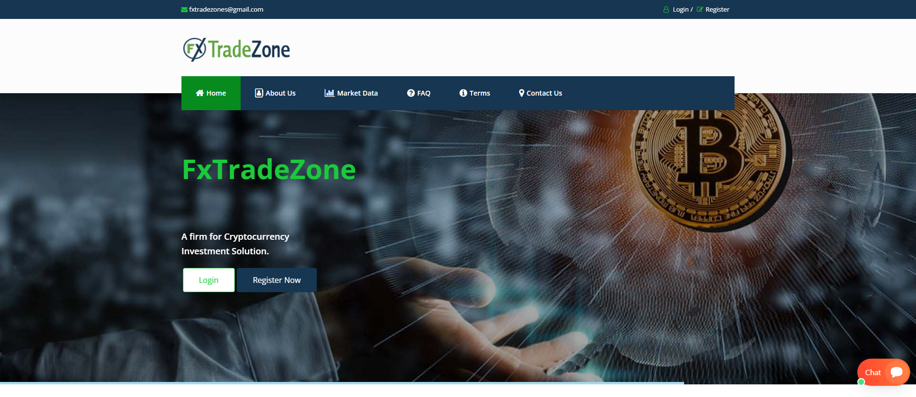 Forensic screenshot of fxtradezone.net showing the phishing page layout