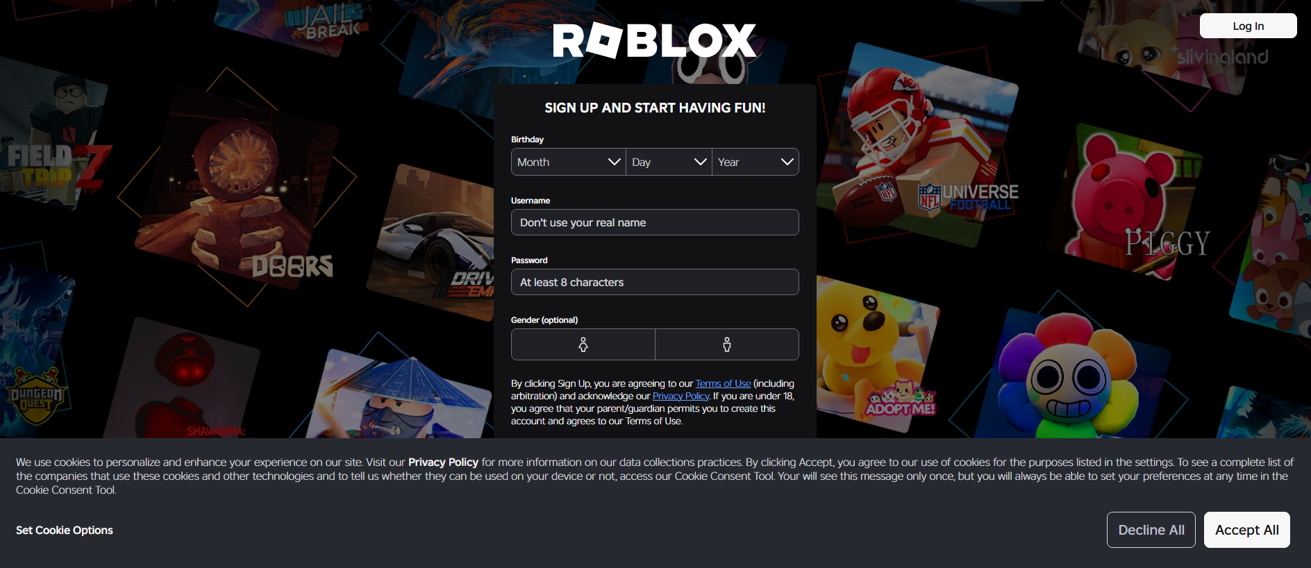 Stored capture of play-roblox.com