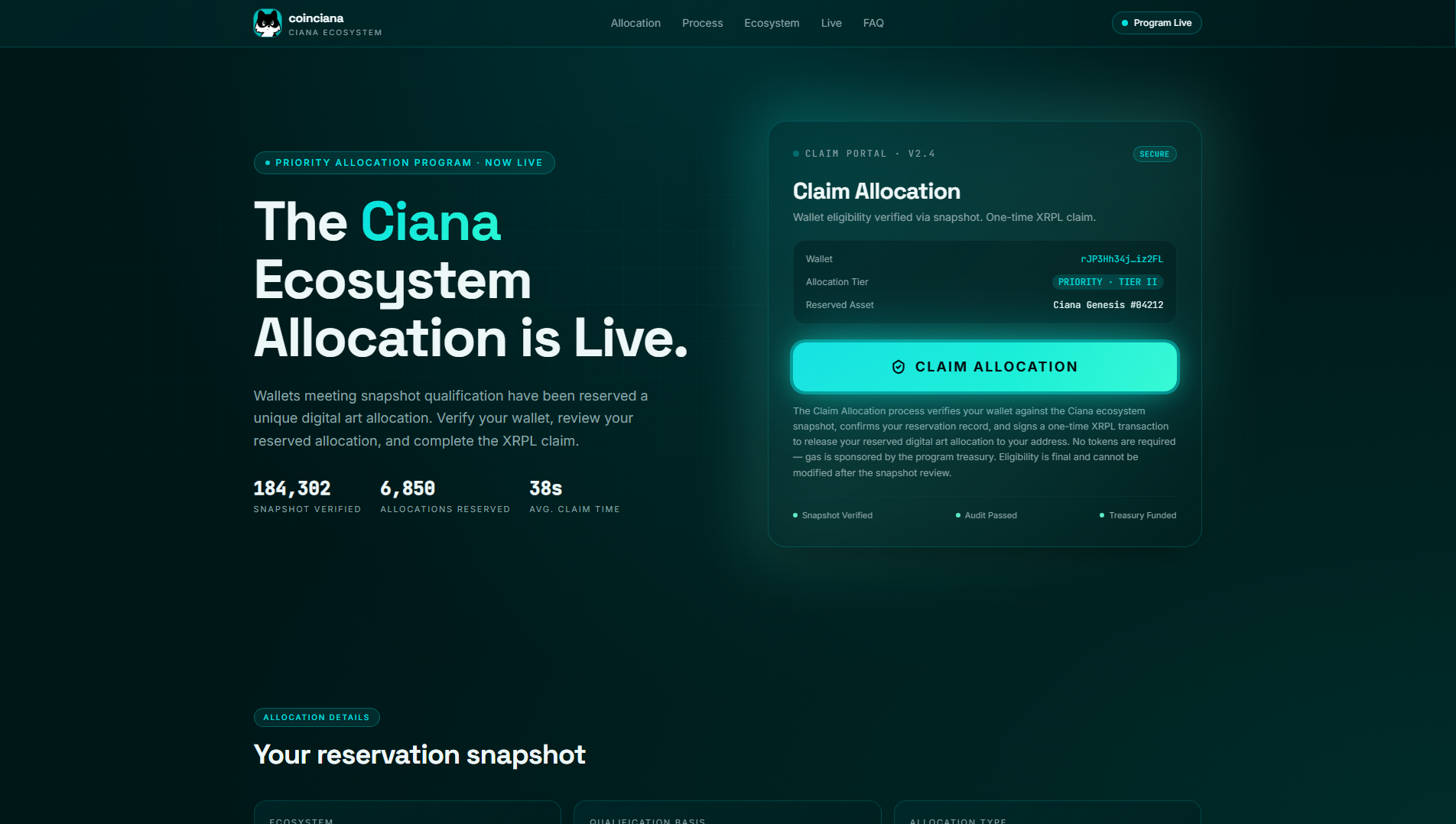 Stored capture of coinciana-allocation.com