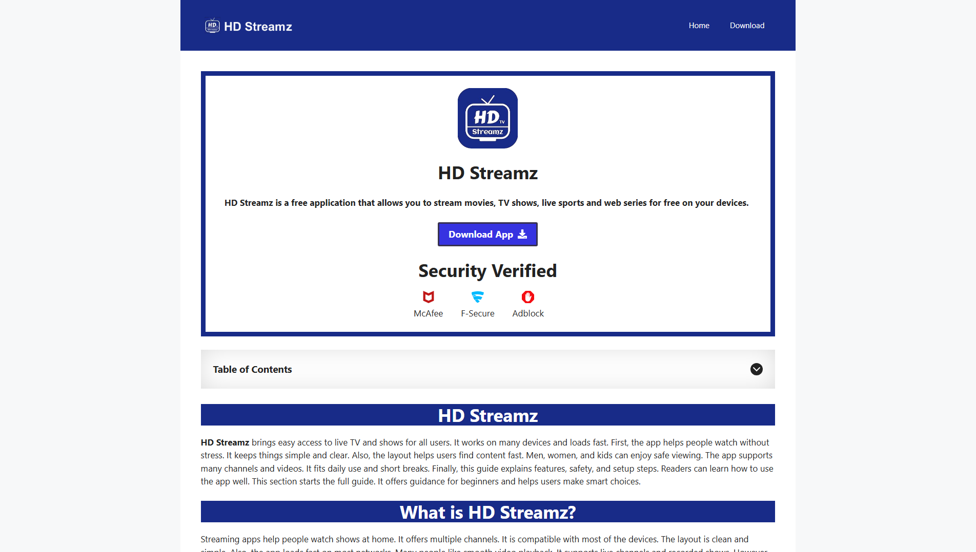 Stored capture of hdstreamzhds.com