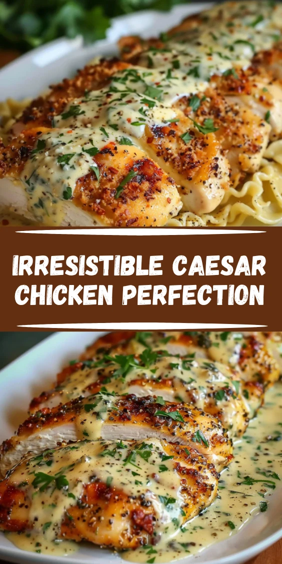 Baked Caesar Chicken with Creamy Parmesan Sauce