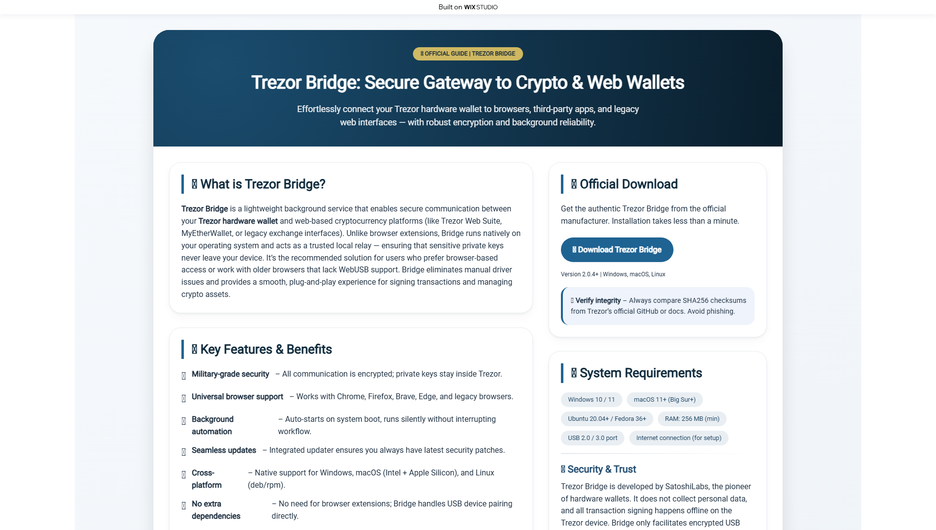 Screenshot of browser-bridge.wixstudio.com