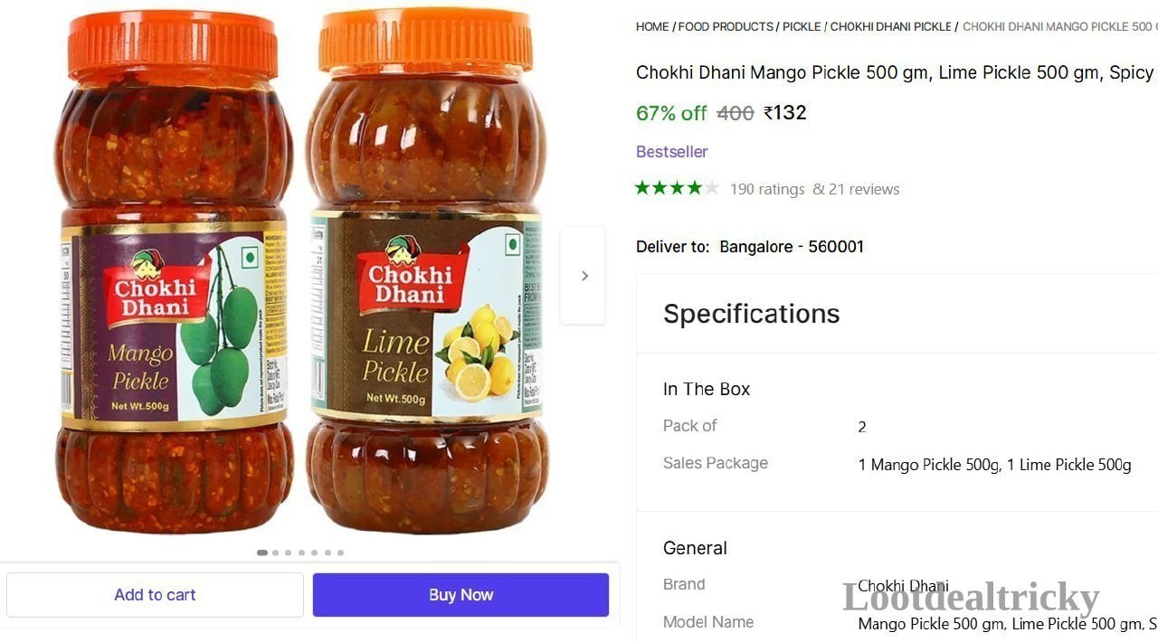 Mango Pickle 500g Offer Image