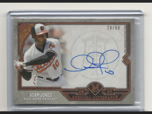 2017 Topps Museum Collection Archival Autographs Adam Jones /50
