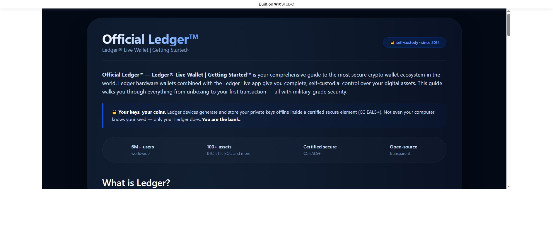 Stored capture of ledggrlive-hub.wixstudio.com