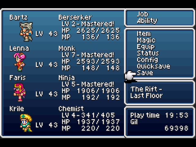 The team is at level 43.