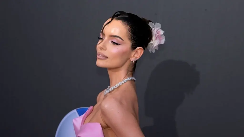 Maura Higgins Stuns in Plunging Gown at Cannes