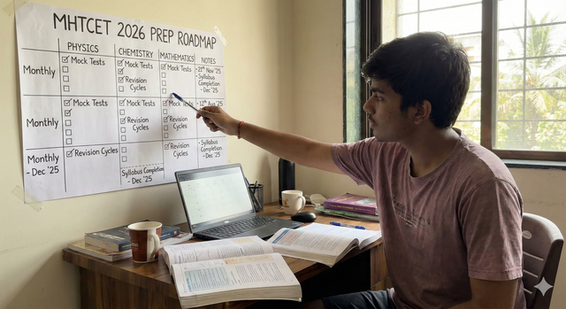 Student planning MHTCET 2026 preparation with a detailed roadmap