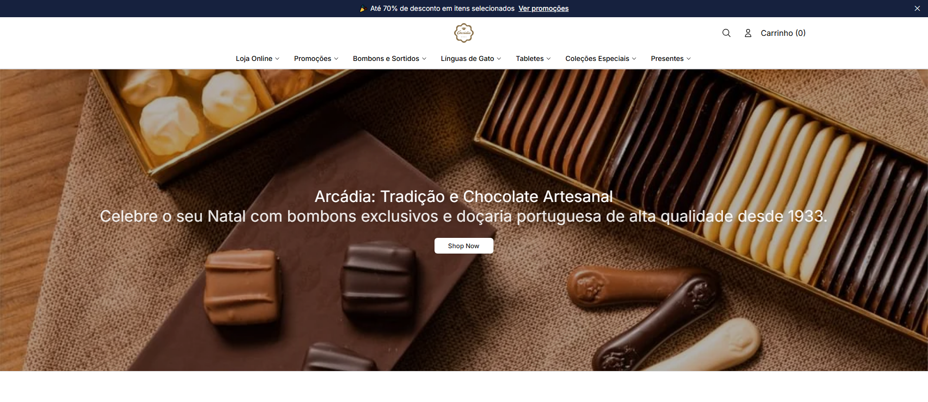 Stored capture of arcadiachocolatesglobal.shop