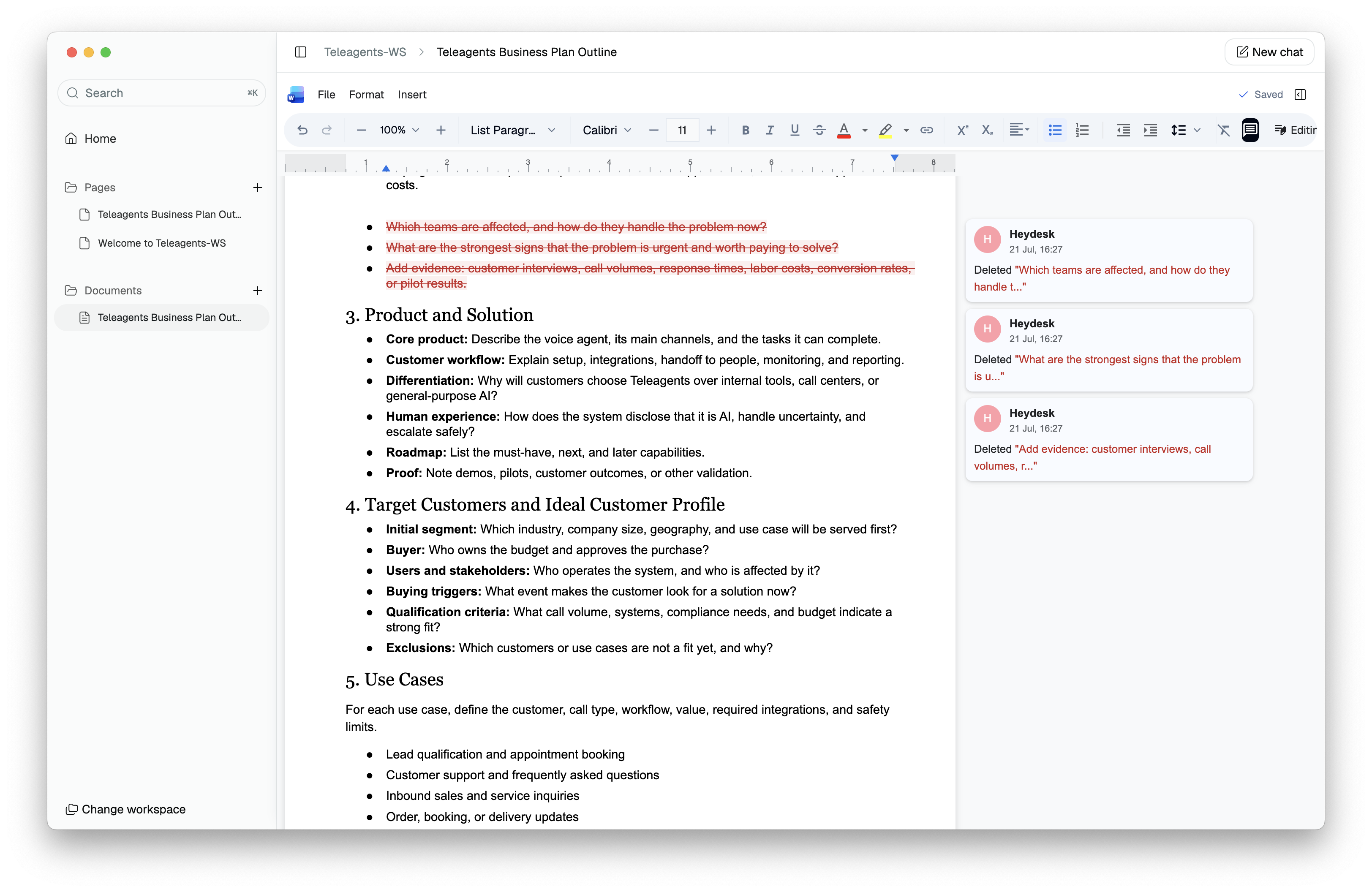 Heydesk DOCX editor