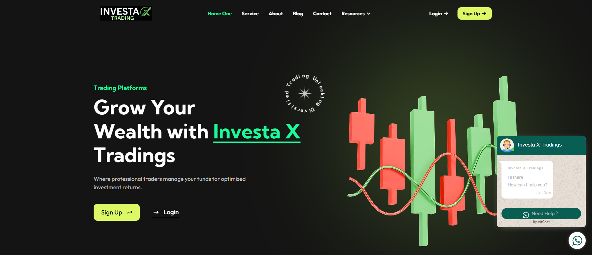 Forensic screenshot of investaxtrading.com showing the phishing page layout