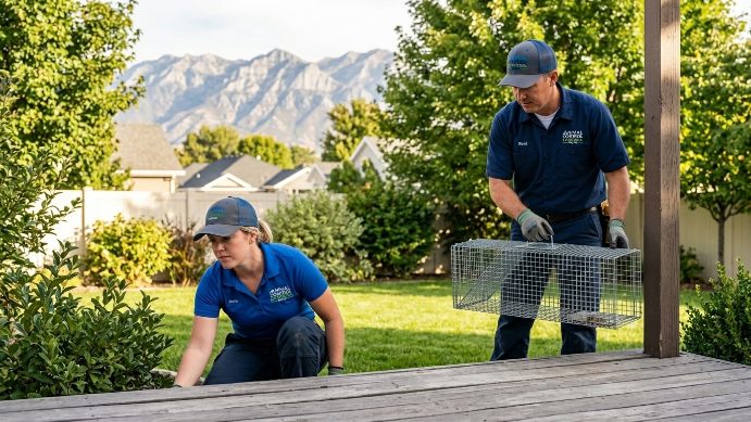 Pest control professional at work