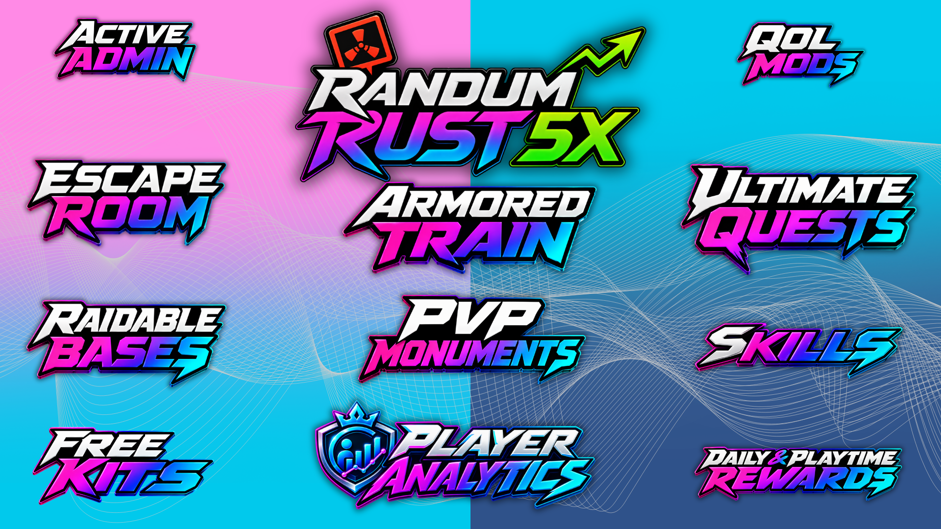 Randum Rust 5x PVE |Raids|SkillTree|Events|Kits|Stats image
