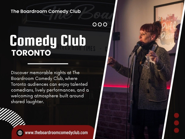 Someone looking specifically for Comedy club Toronto options may find several choices, but the best one depends on the type of evening they want.

The Boardroom Comedy Club Toronto
Address:1350 St Clair Ave W, Toronto, ON M6E 1C4, Canada
Phone: +14168348654

Find us on Google Map: https://maps.app.goo.gl/vtnh9Yb8t34dWcRn7

Read Our Blog:
https://boardroomcomedyclub.wixsite.com/boardroomcomedyclub/post/comedy-show-toronto

https://theboardroomcomedyclub.mystrikingly.com/blog/comedy-club-toronto

https://theboardroomcomedyclub.weebly.com/blog/stand-up-comedy-toronto

More Links:
https://beacons.ai/theboardroomcomedyclub
https://www.magcloud.com/user/theboardroomcomedyclub
https://issuu.com/theboardroomcomedyclub