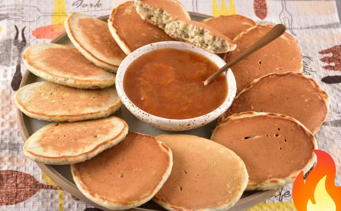 Постер Лимонные оладьи на молоке, с семенами чиа