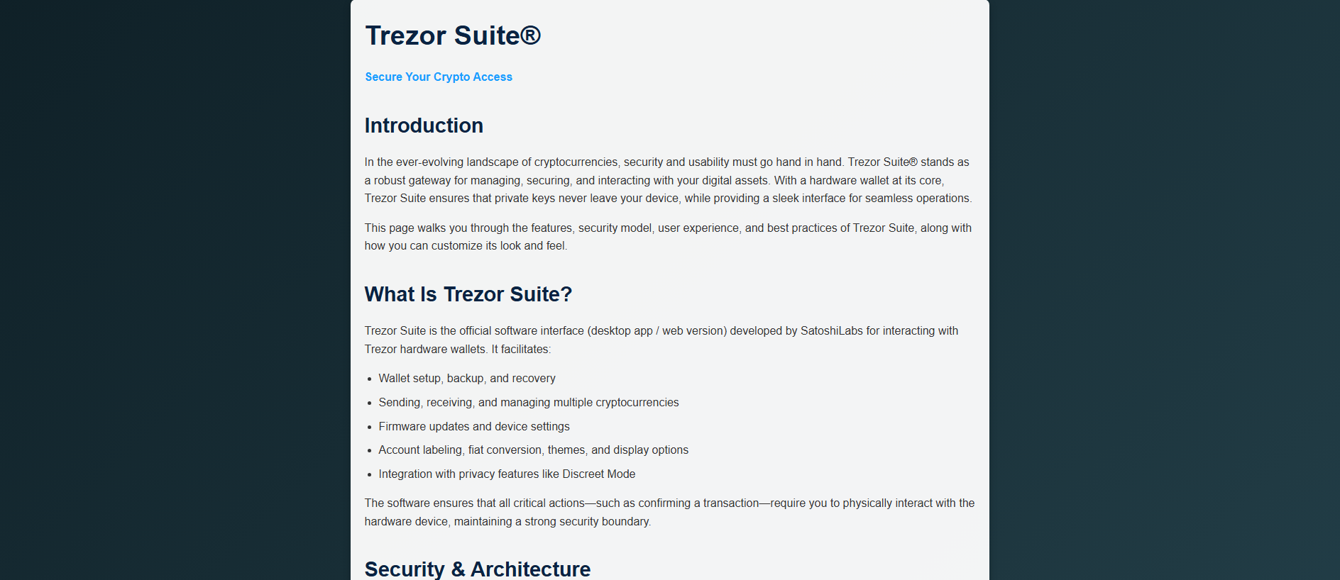 Stored capture of trezur-suite-asd.pages.dev