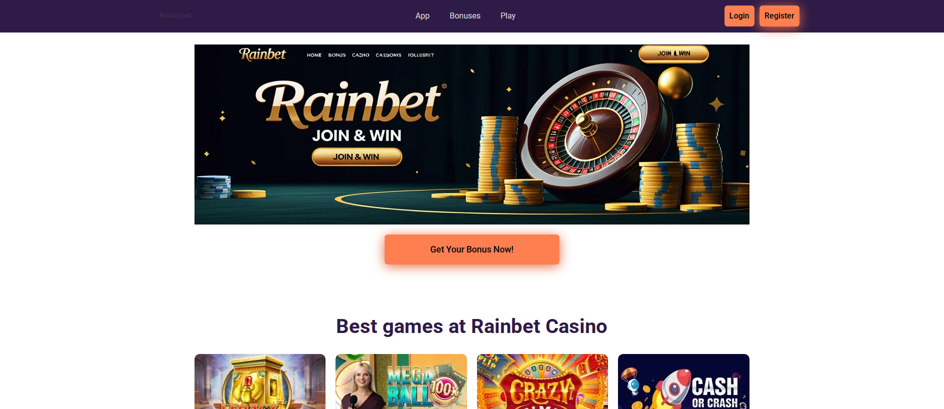 Stored capture of rainbet-bet.com