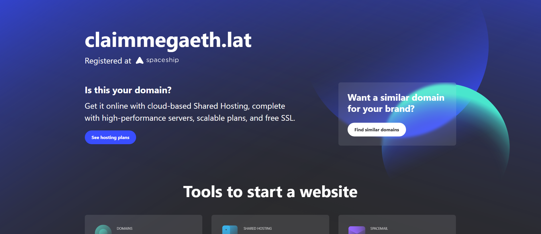 Forensic screenshot of claimmegaeth.lat showing the phishing page layout
