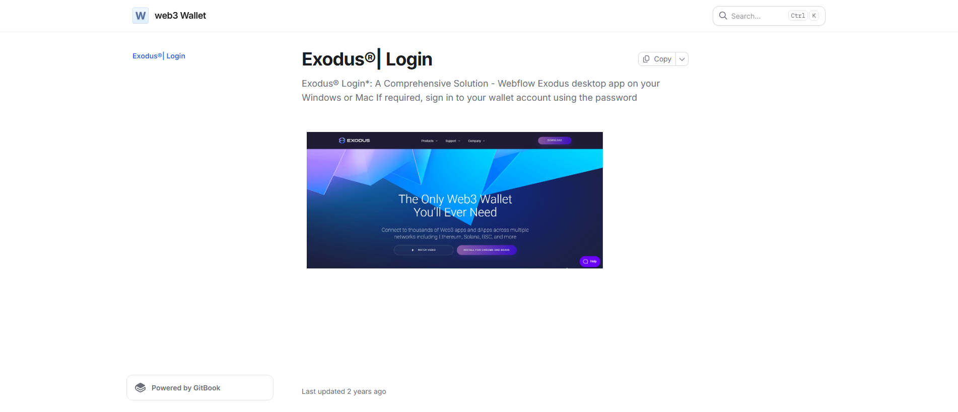 Stored capture of exoduusweb3-wallets.gitbook.io