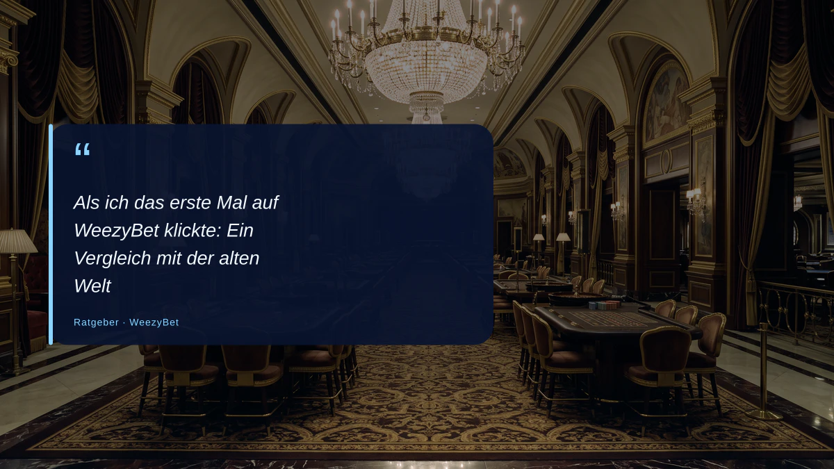 Als ich das erste Mal auf WeezyBet klickte: Ein Vergleich mit der alten Welt