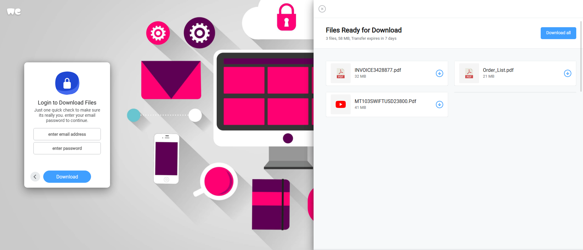 Screenshot of wefiletransfer0562026.edgeone.dev