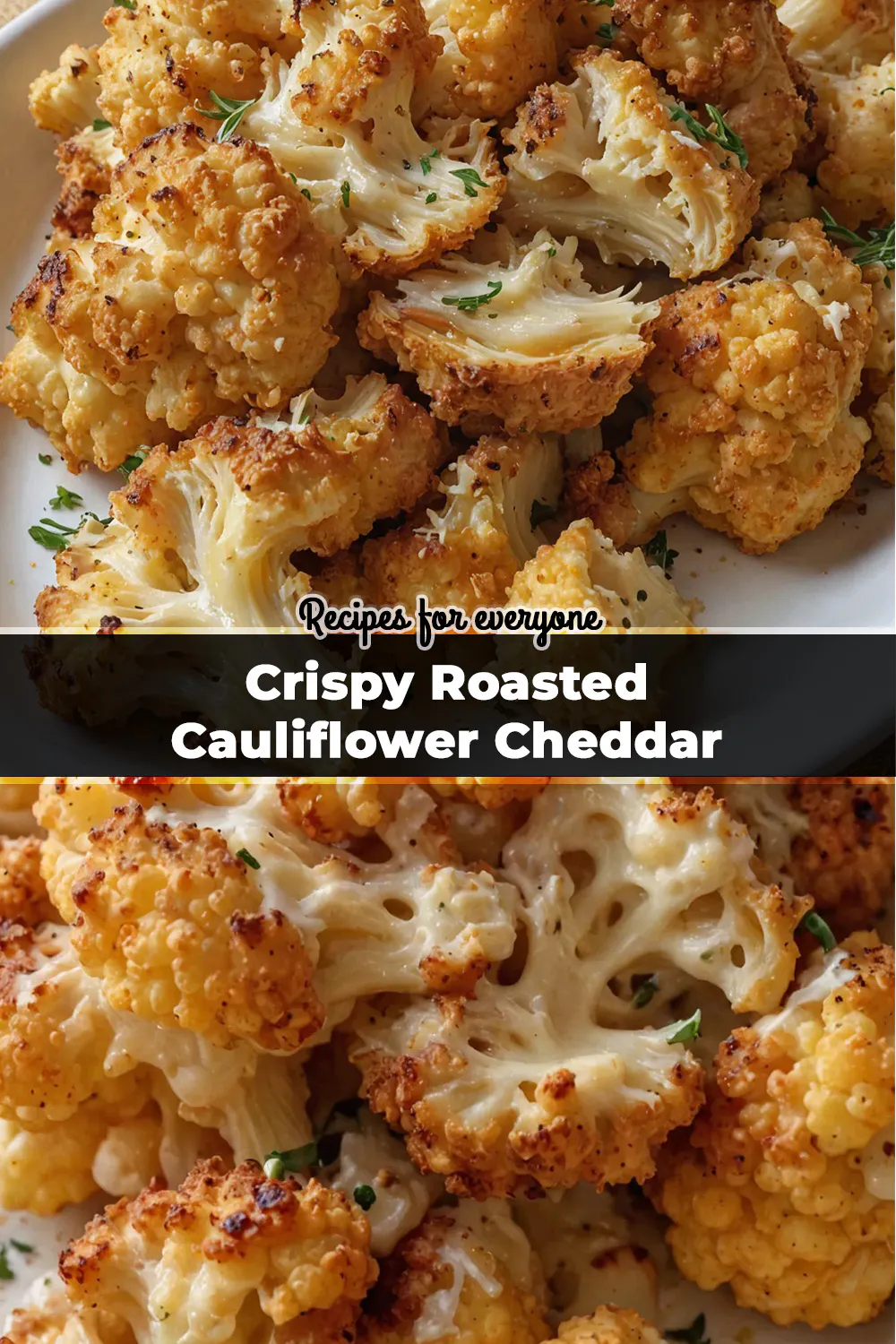 Crispy Roasted Cauliflower Cheddar Bake