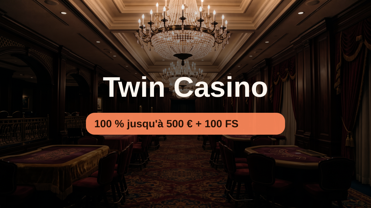 Twin Casino — bonus de bienvenue 100 % jusqu'à 500 € + 100 FS, paiements: Visa, Mastercard, Skrill, Neteller, Paysafecard