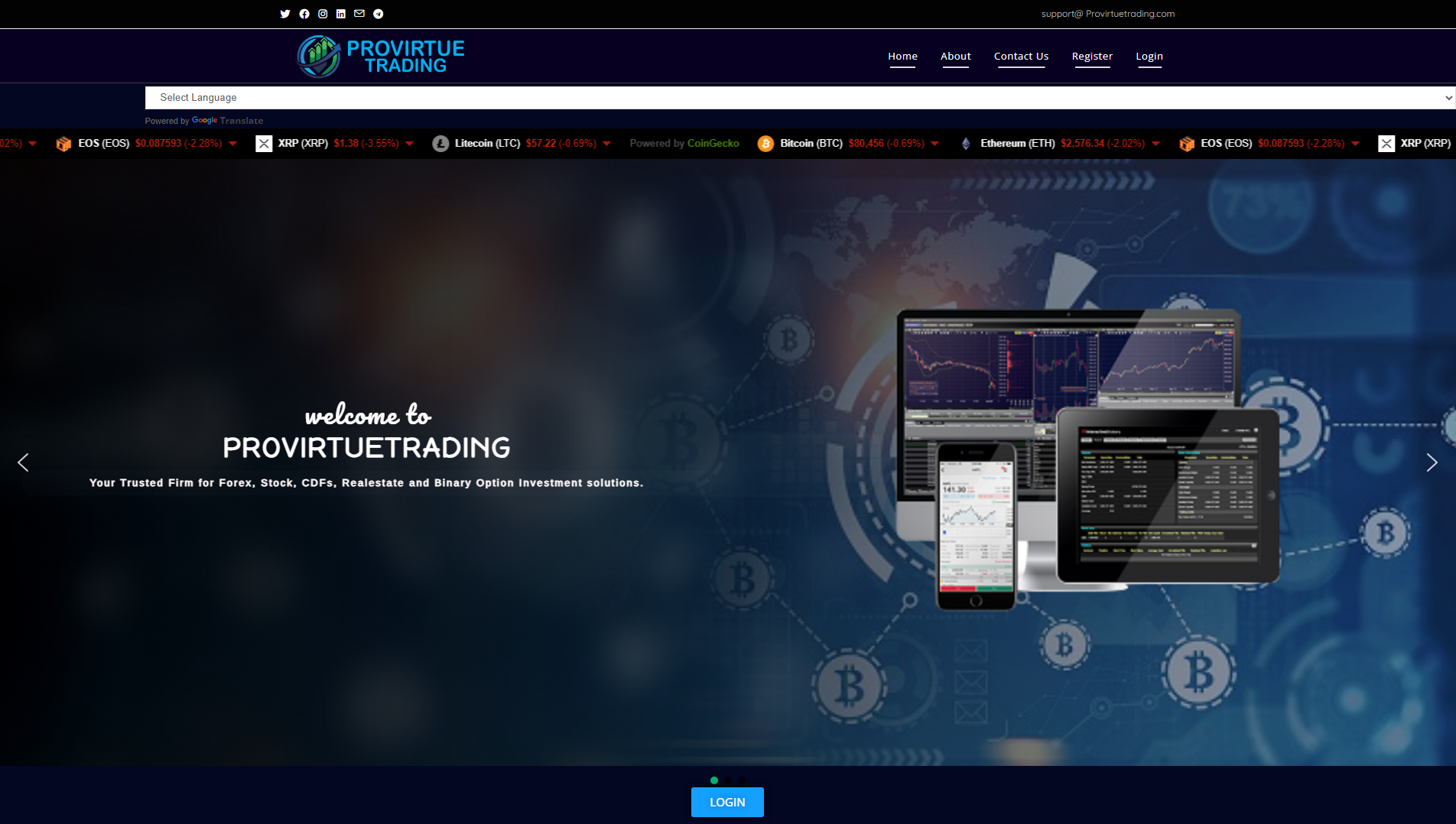 Stored capture of provirtuetrading.com