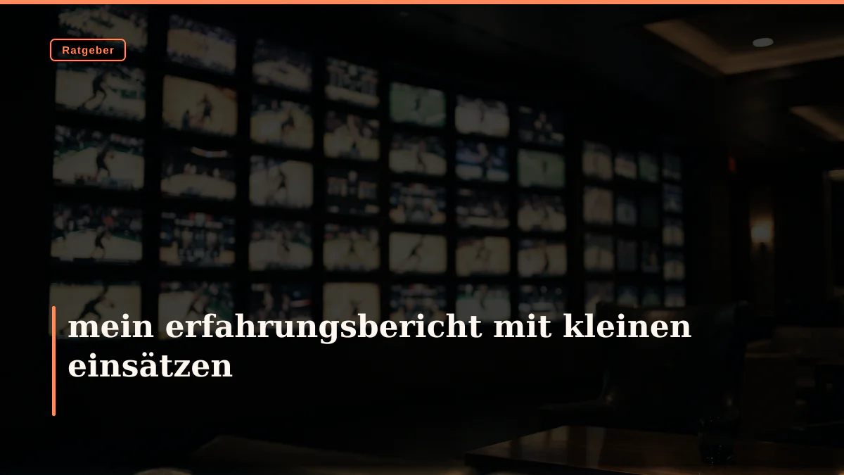 mein erfahrungsbericht mit kleinen einsätzen