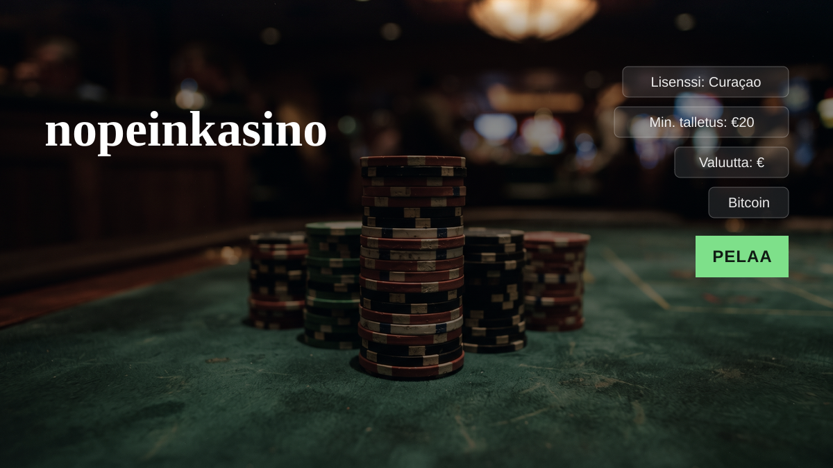 nopeinkasino — tervetuliaisbonus 100% + 200 FS, maksutavat: Bitcoin nopeinkasino — tervetuliaisbonus 100% + 200 FS, maksutavat: Bitcoin